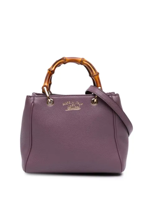 Gucci Pre-Owned 2016-2025 Mini Calfskin Bamboo Shopper satchel