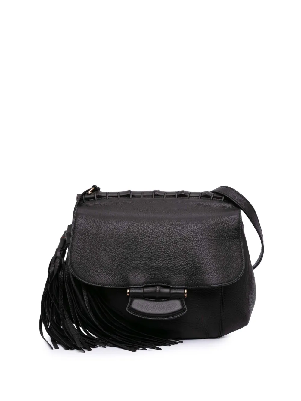 Gucci Pre-Owned 2016‐2025 ミディアム レザー バンブー ヌーボーフリンジ ショルダーバッグ - ブラック Gucci Pre-Owned 2016‐2025 ミディアム レザー バンブー ヌーボーフリンジ ショルダーバッグ - ブラック