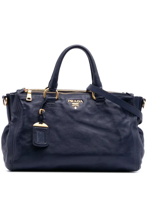 Prada Pre-Owned 2000-2024 Soft Calf Double Zip Convertible Tote satchel