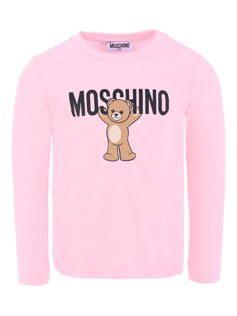 Moschino Kids T-shirt met lange mouwen en teddybeerprint Roze