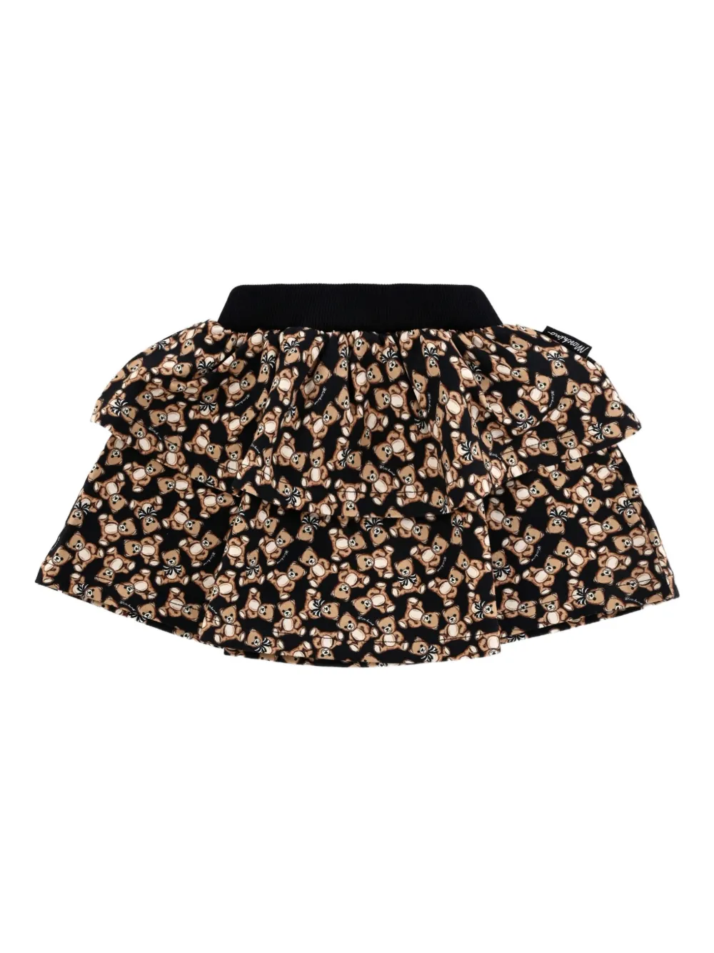 Moschino Kids teddy-print ruffled skirt | Black | Image 1