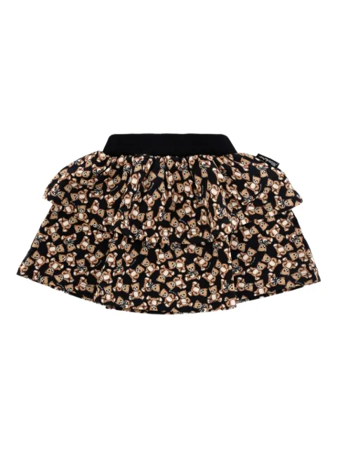 Moschino Kids teddy-print ruffled skirt