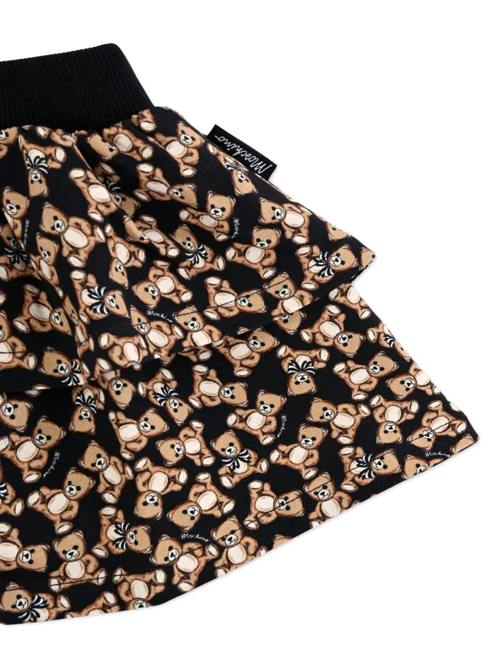 Moschino Kids Rok met teddybeerprint en ruches Zwart