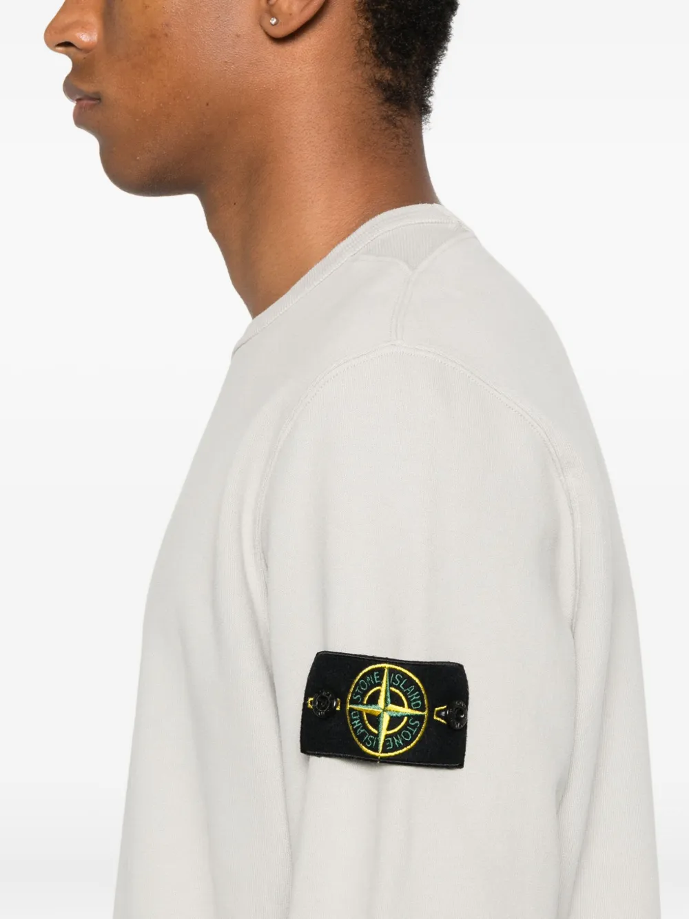 Stone Island logo-patch crew-neck sweatshirt Grijs