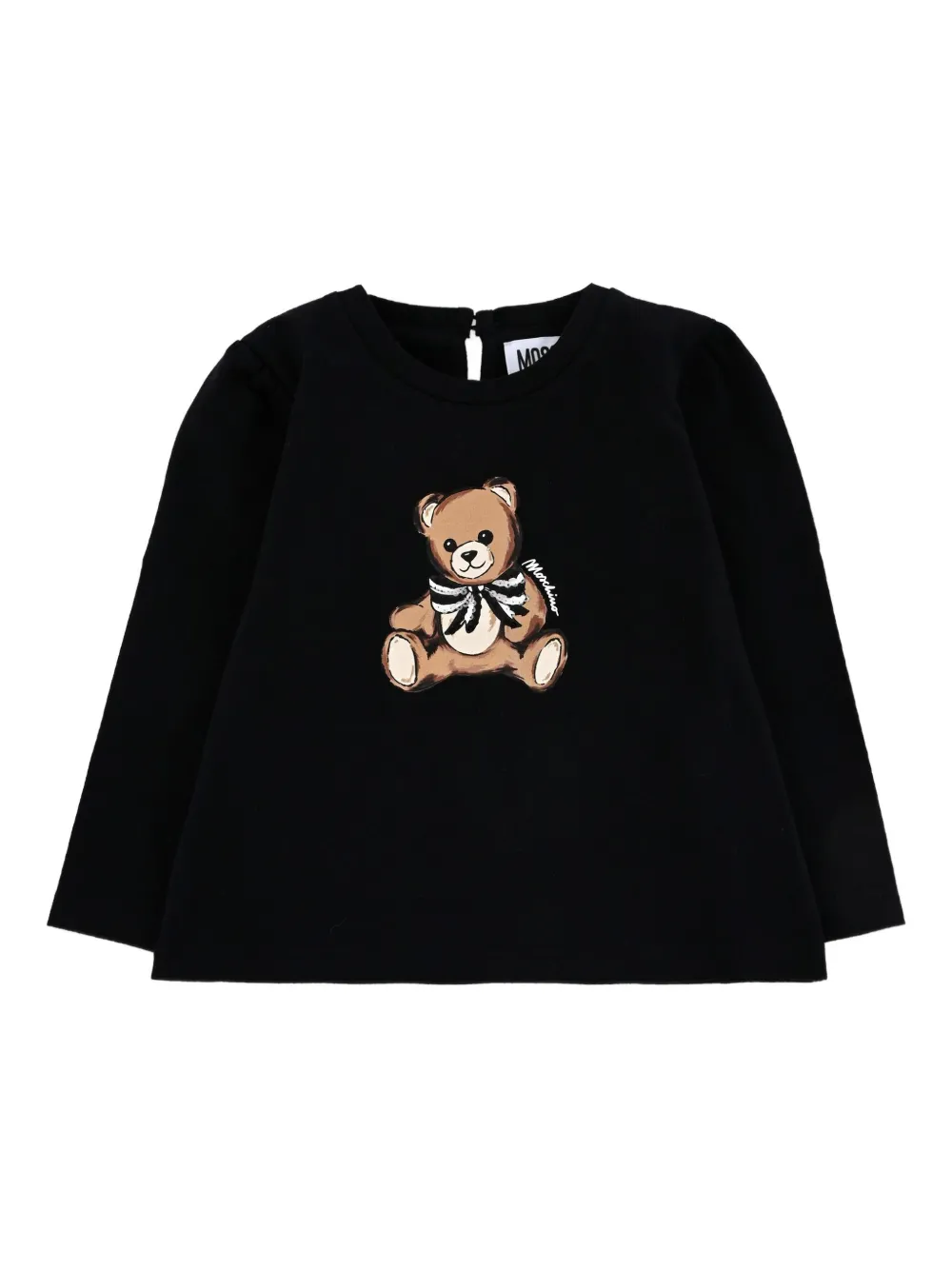 Moschino Kids T-shirt met lange mouwen Zwart