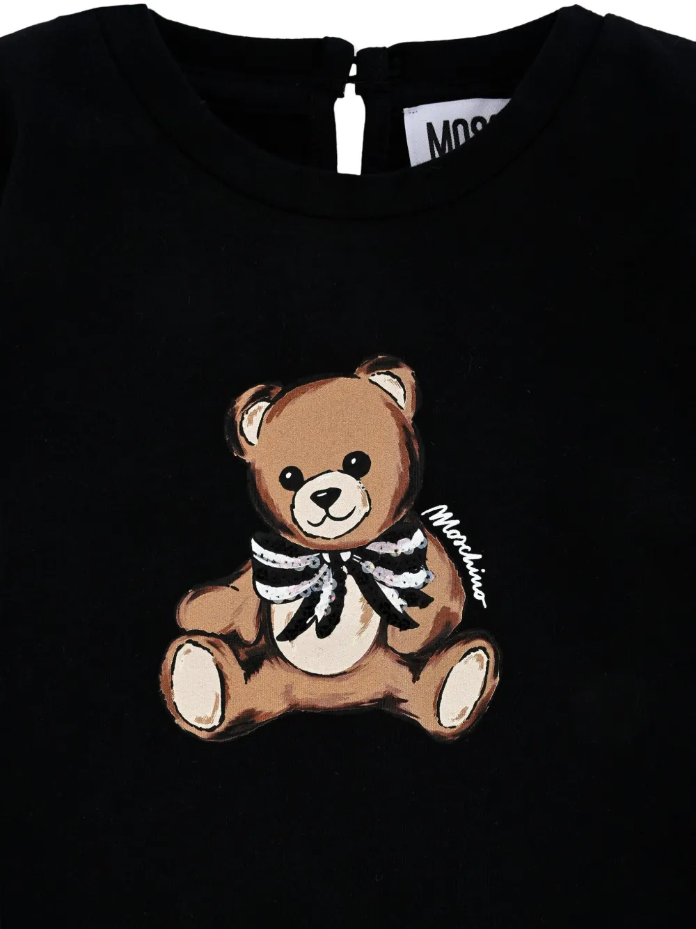 Moschino Kids T-shirt met lange mouwen Zwart