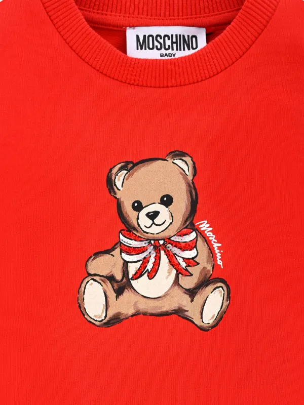 Moschino Kids テディベア スウェットシャツ | レッド | FARFETCH JP
