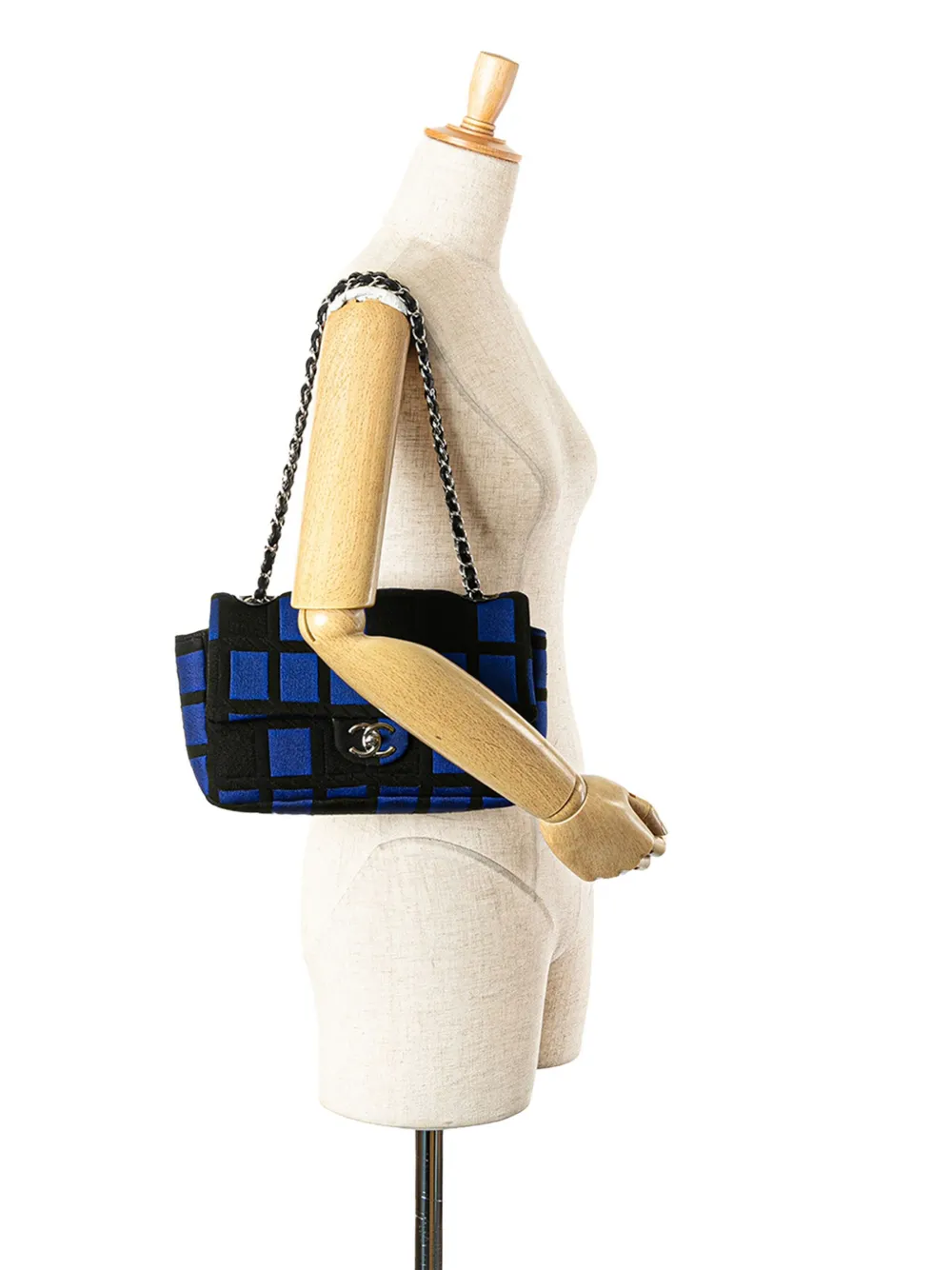 Pre-owned Chanel 2013-2014 Medium Jersey Grid Single Flap Shoulder Bag