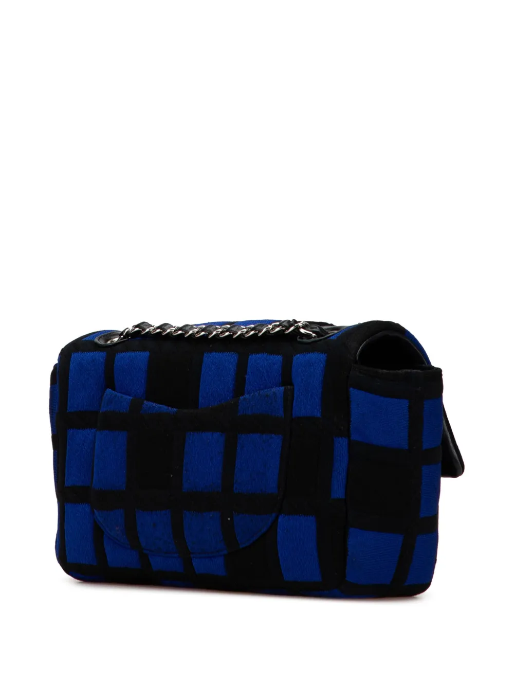 Pre-owned Chanel 2013-2014 Medium Jersey Grid Single Flap Shoulder Bag