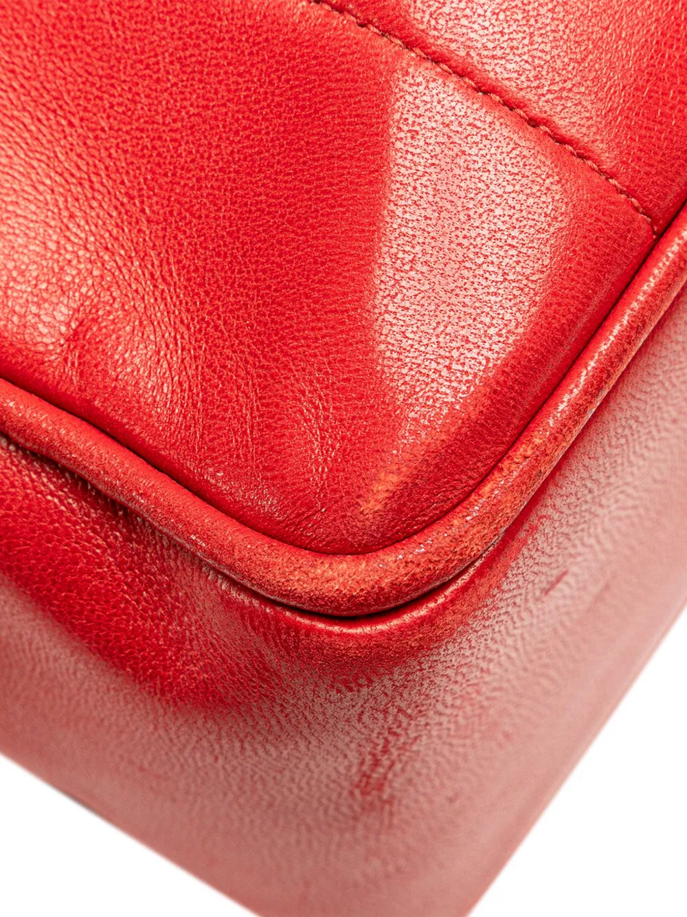 Pre-owned Chanel 1994-1996 Jumbo Xl Vertical Quilt Lambskin Single Flap Shoulder Bag In Red