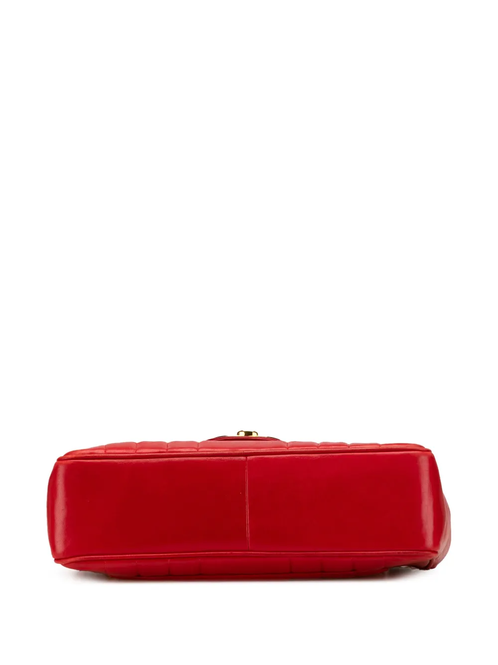 Pre-owned Chanel 1994-1996 Jumbo Xl Vertical Quilt Lambskin Single Flap Shoulder Bag In Red