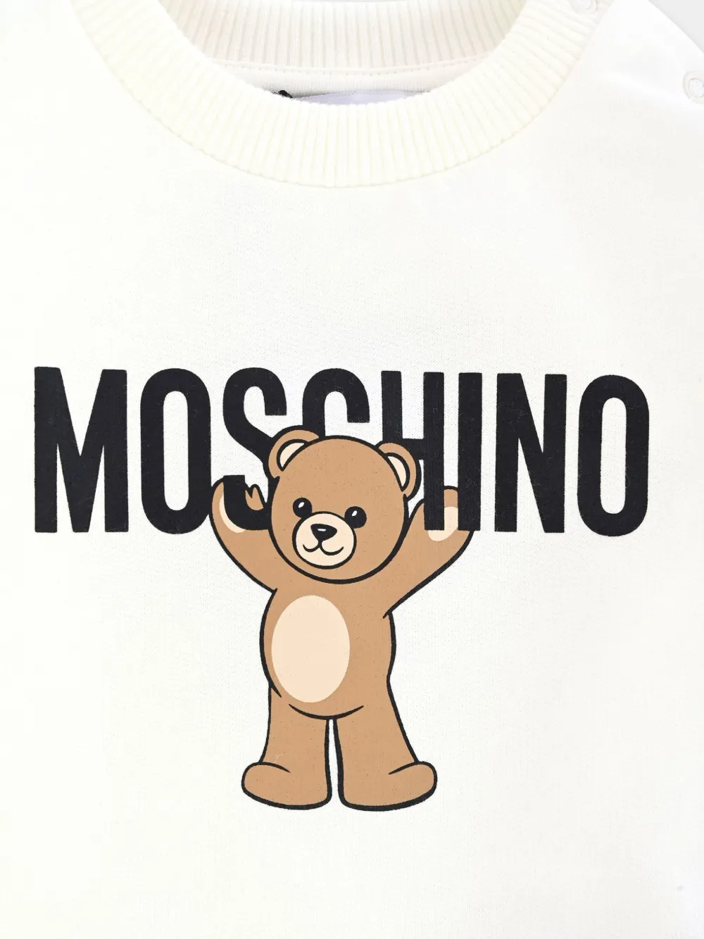 Moschino Kids teddy-print crew-neck sweatshirt Beige