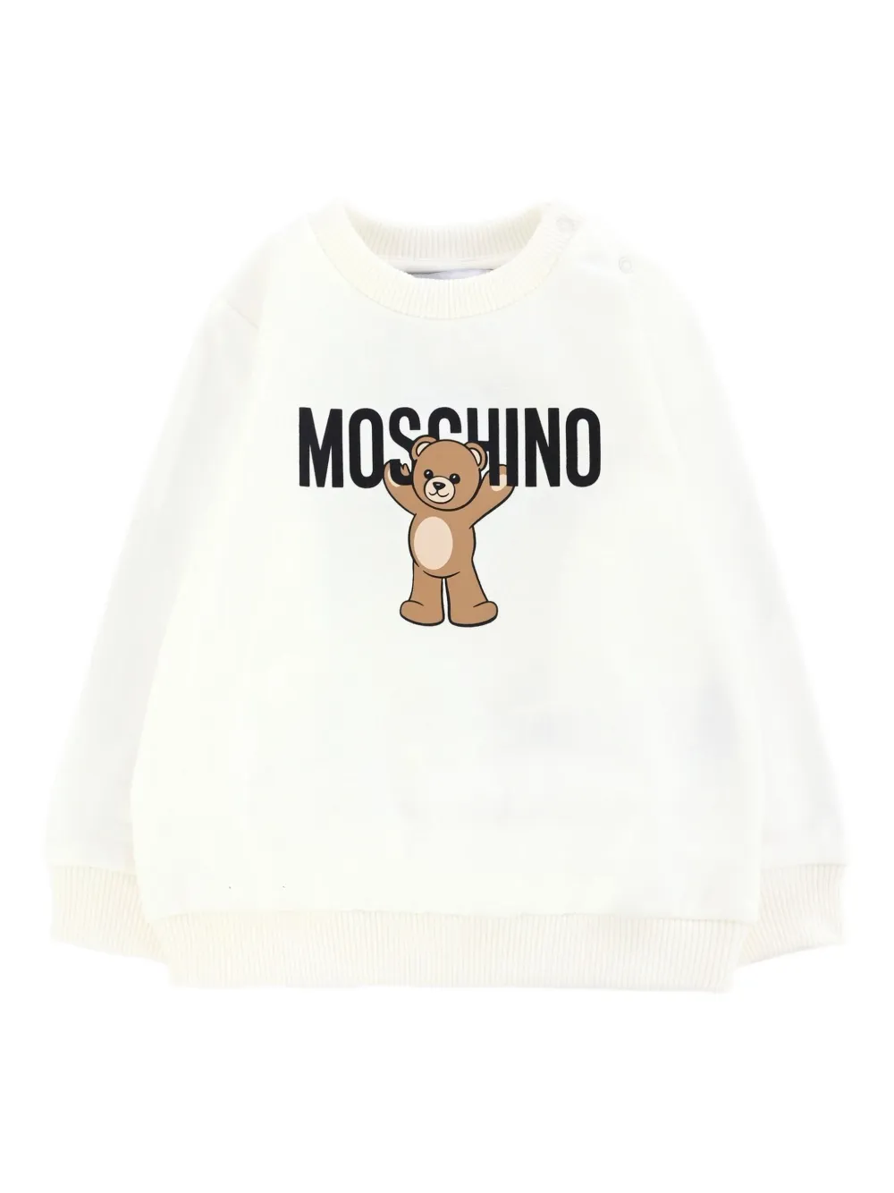 Moschino Kids teddy-print crew-neck sweatshirt Beige