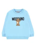 Moschino Kids teddy-print crew-neck sweatshirt - Blue