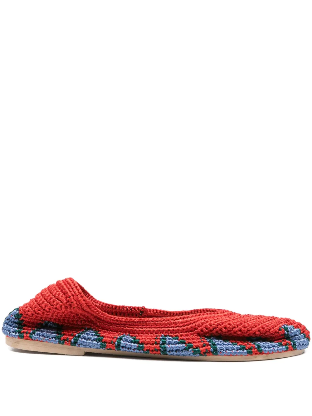 crochet floral ballet flats