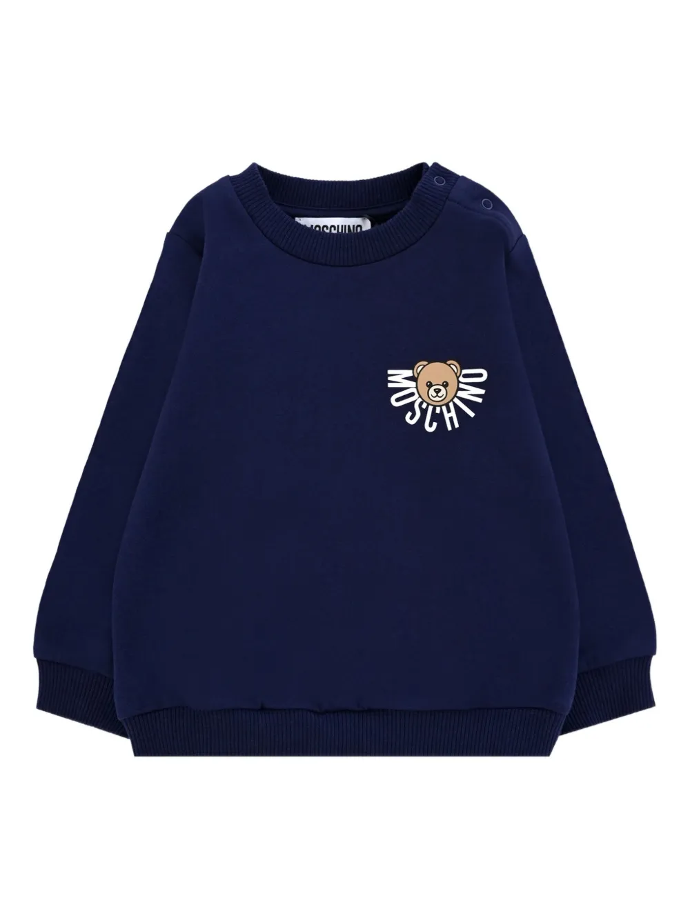 Moschino Kids teddy-logo crew-neck sweatshirt Blauw