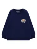 Moschino Kids teddy-logo crew-neck sweatshirt - Blue