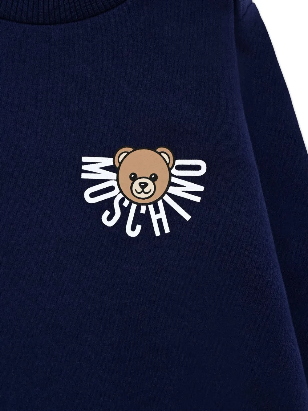Moschino Kids Sweater met ronde hals en logo Blauw