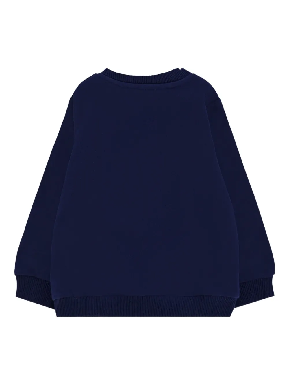 Moschino Kids Sweater met ronde hals en logo Blauw