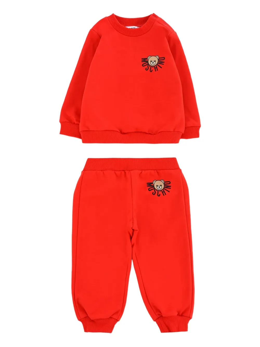 Moschino Kids Trainingspak met teddybeerprint Rood