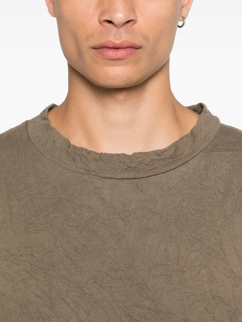 OUR LEGACY Gekreukt T-shirt met ronde hals Groen