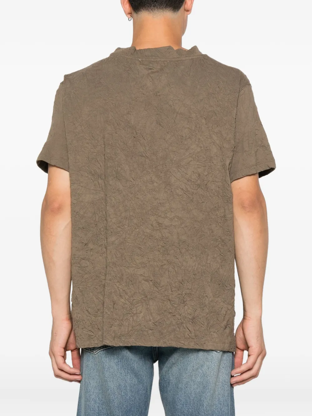OUR LEGACY Gekreukt T-shirt met ronde hals Groen