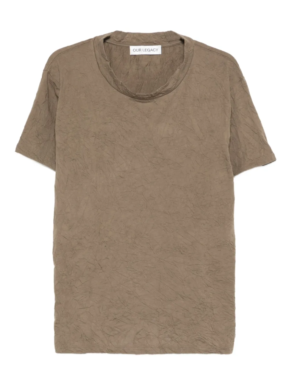 OUR LEGACY crinkle crew-neck T-shirt Groen