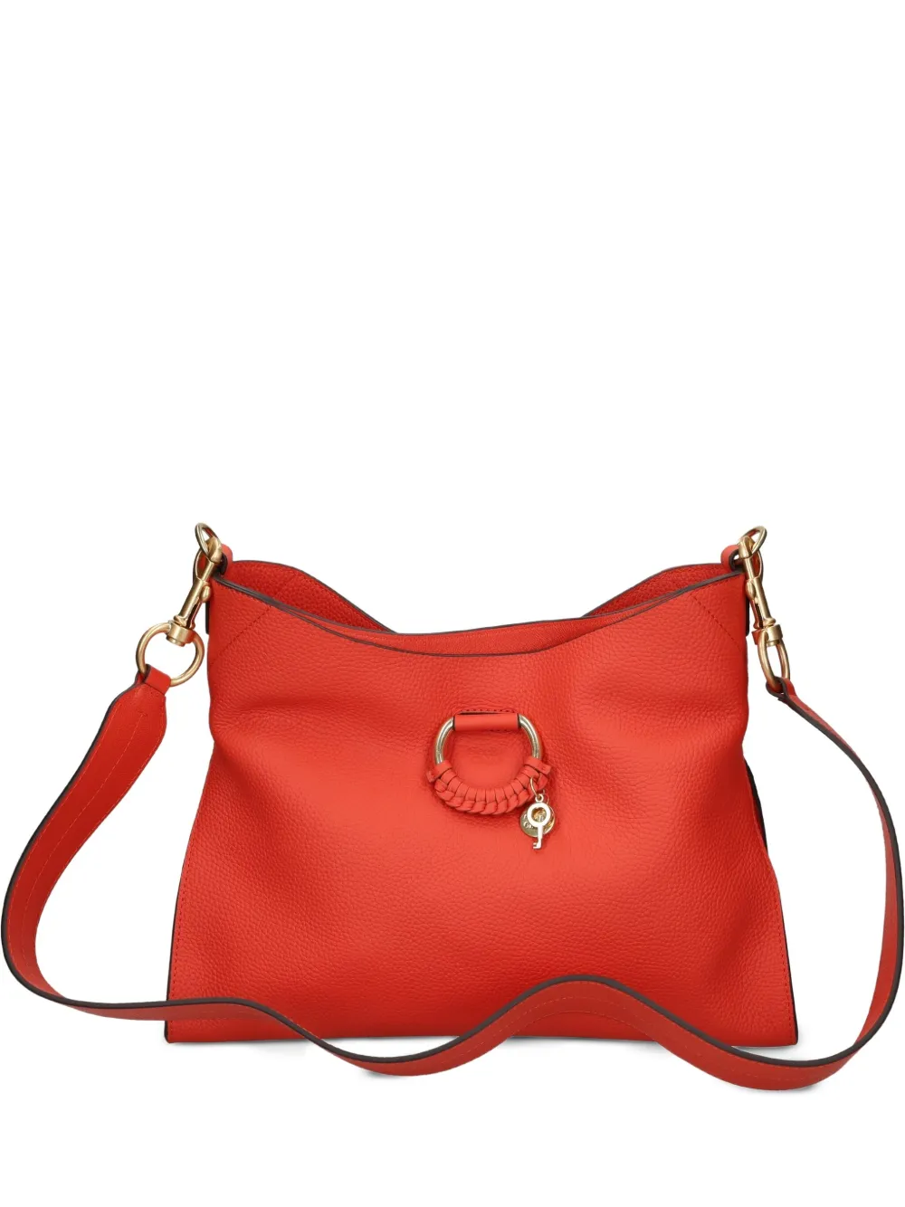See by Chloé Joan leren schoudertas met ringdetail Oranje