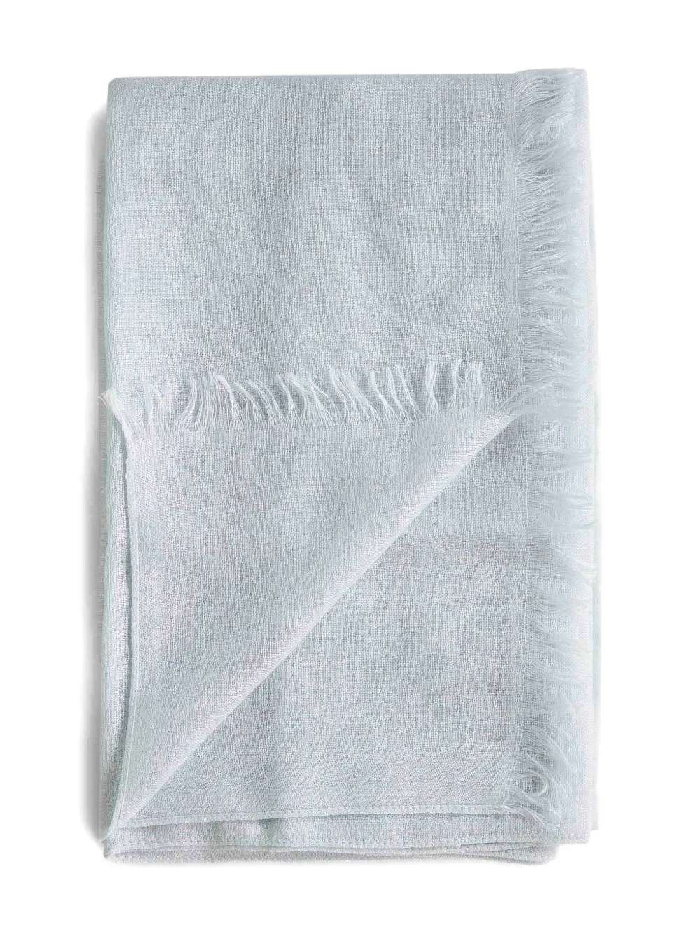 Brunello Cucinelli rectangular fringed scarf Blauw