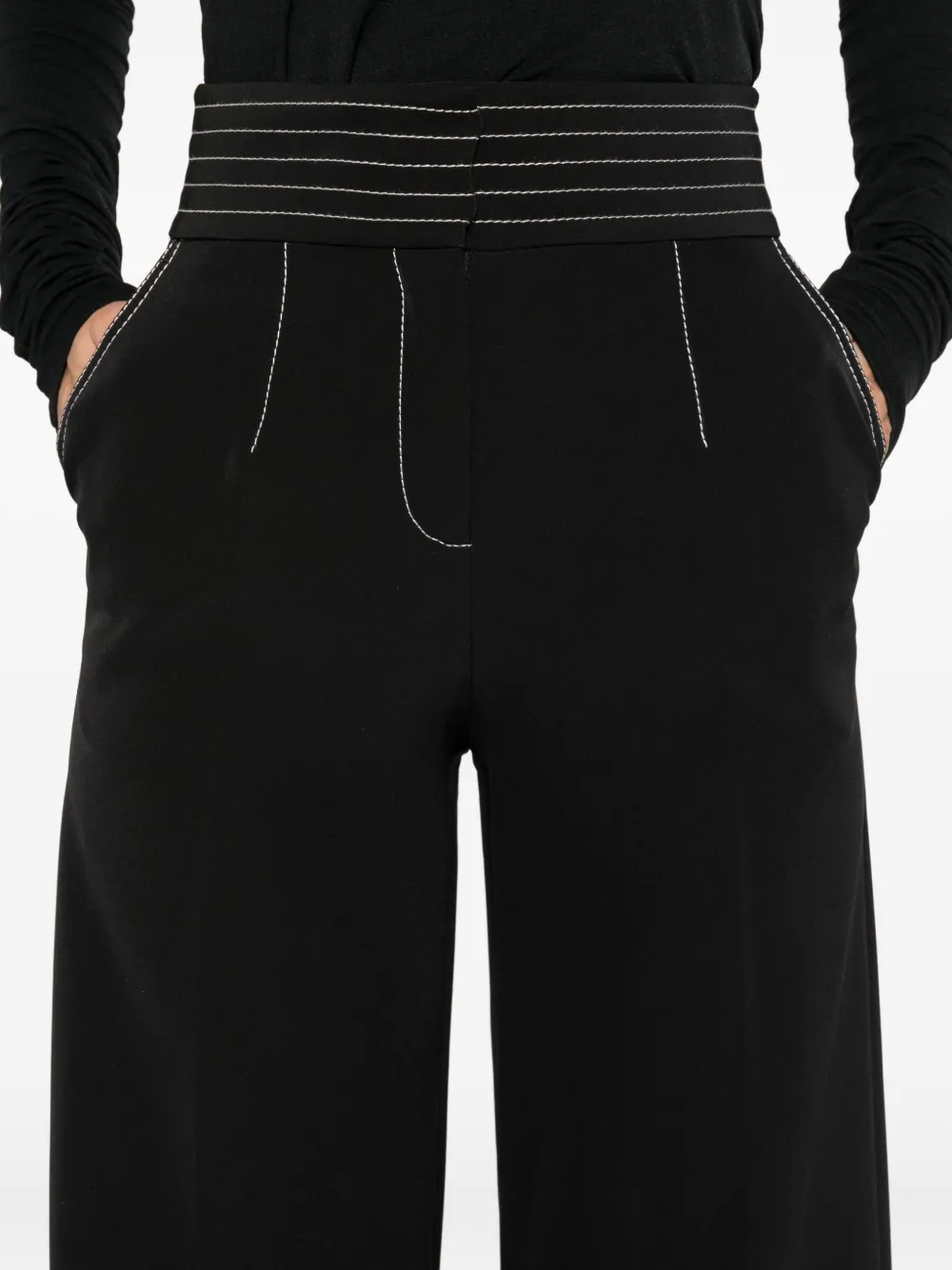 Karl Lagerfeld contrast-stitching trousers Zwart
