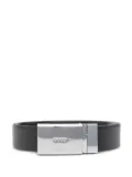 BOSS leather silver-buckle belt - 002 BLACK