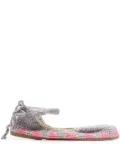 SLO_HAND_MADE lace-up crochet ballet flats - Grey