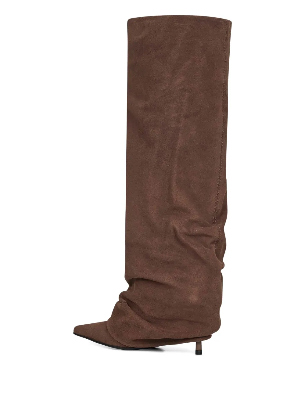 Le Silla 85 mm draped-cuff leather boots Brown