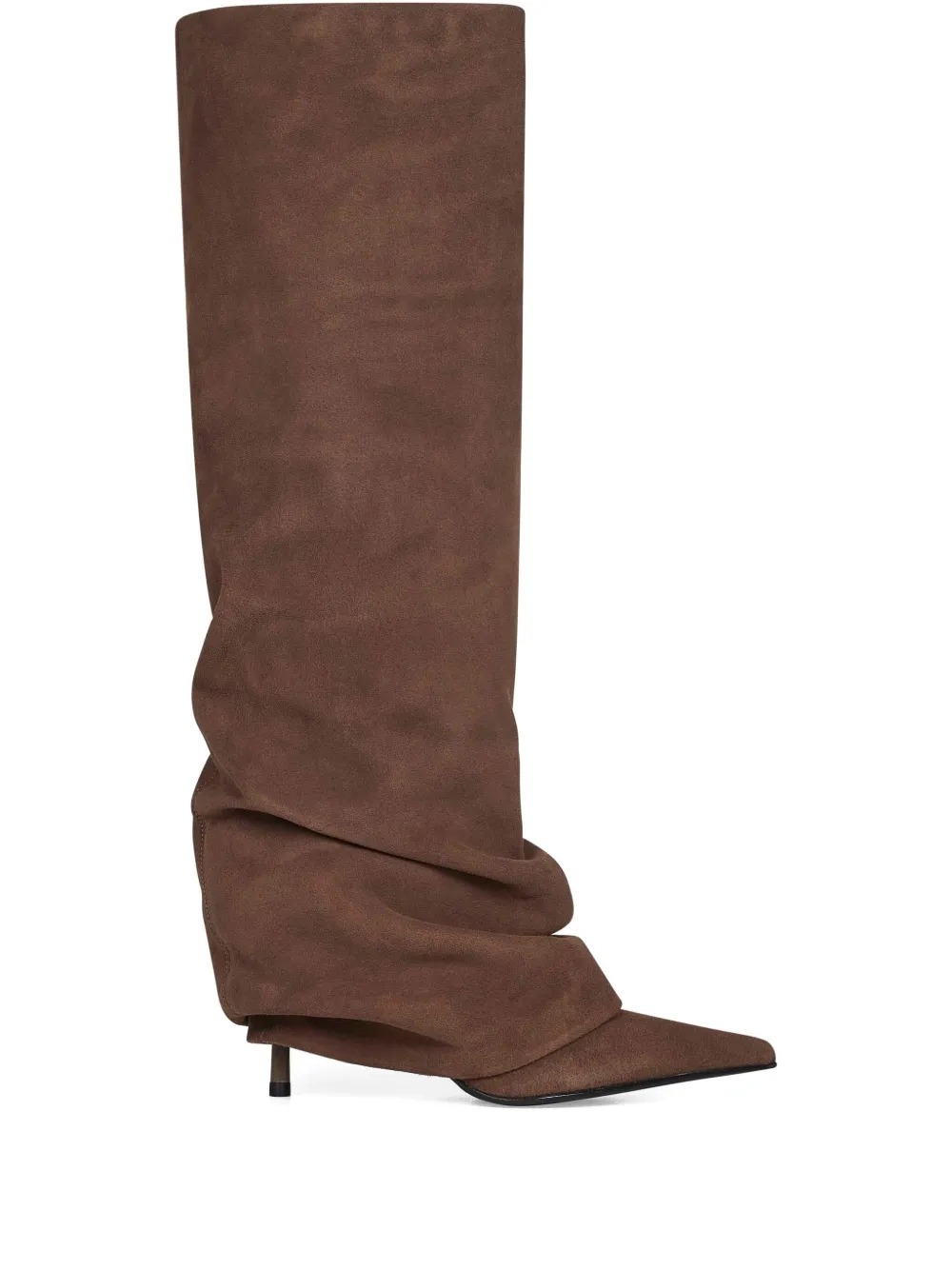 Le Silla 85 mm draped-cuff leather boots Brown