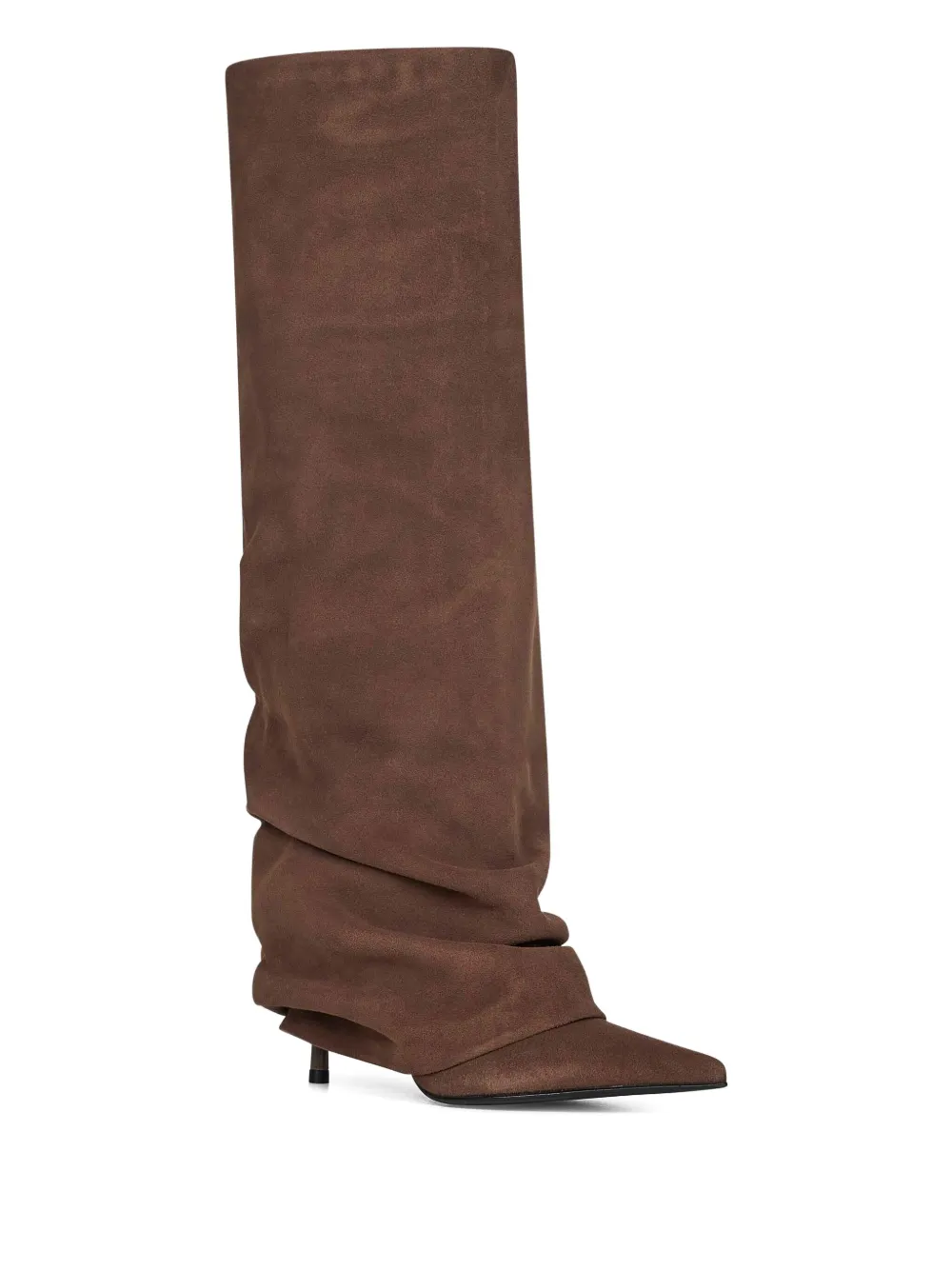 Le Silla 85 mm draped-cuff leather boots Brown