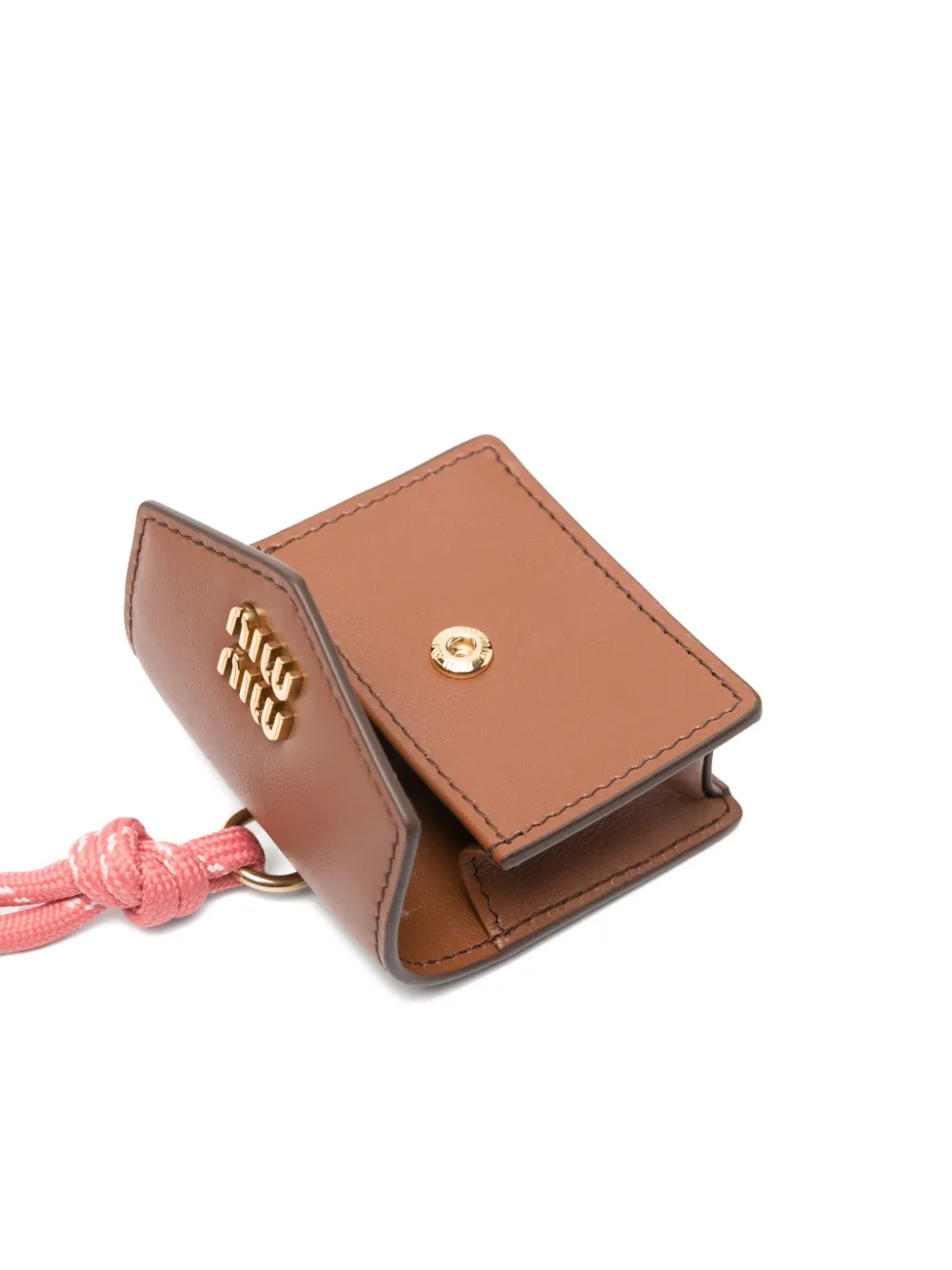 Miu leather knotted-cord wallet Bruin