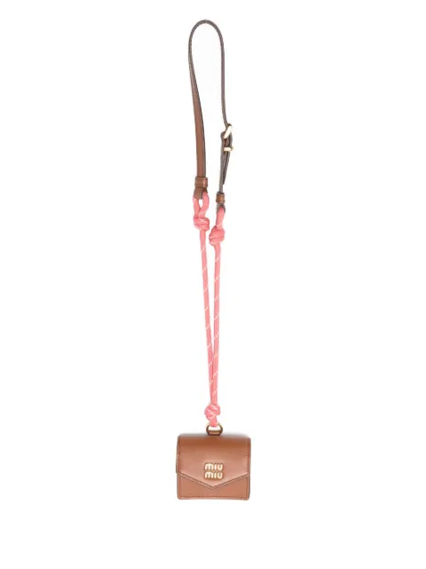 Miu Miu leather knotted-cord wallet