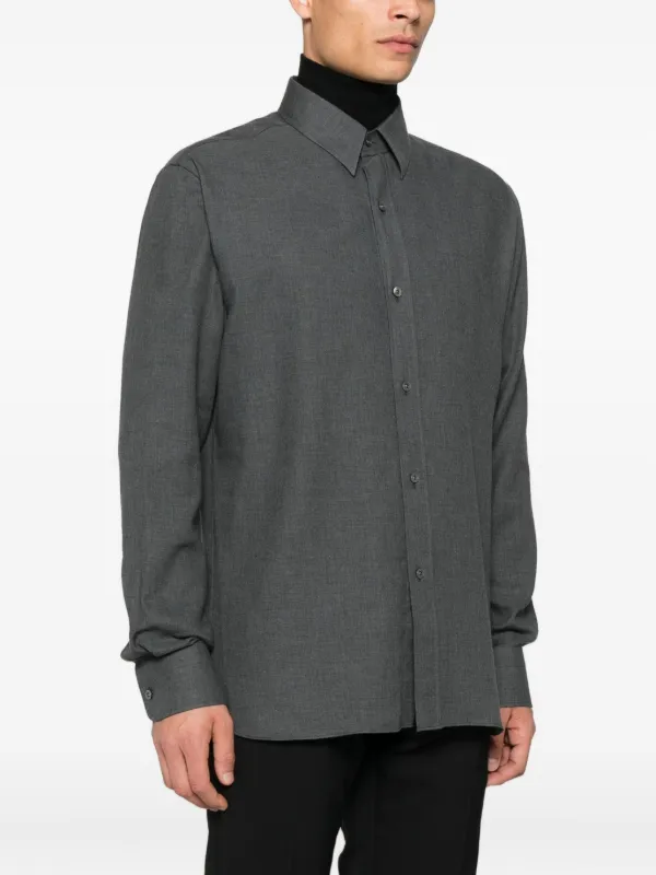TOM FORD long-sleeve button-up Shirt Grey FARFETCH LB