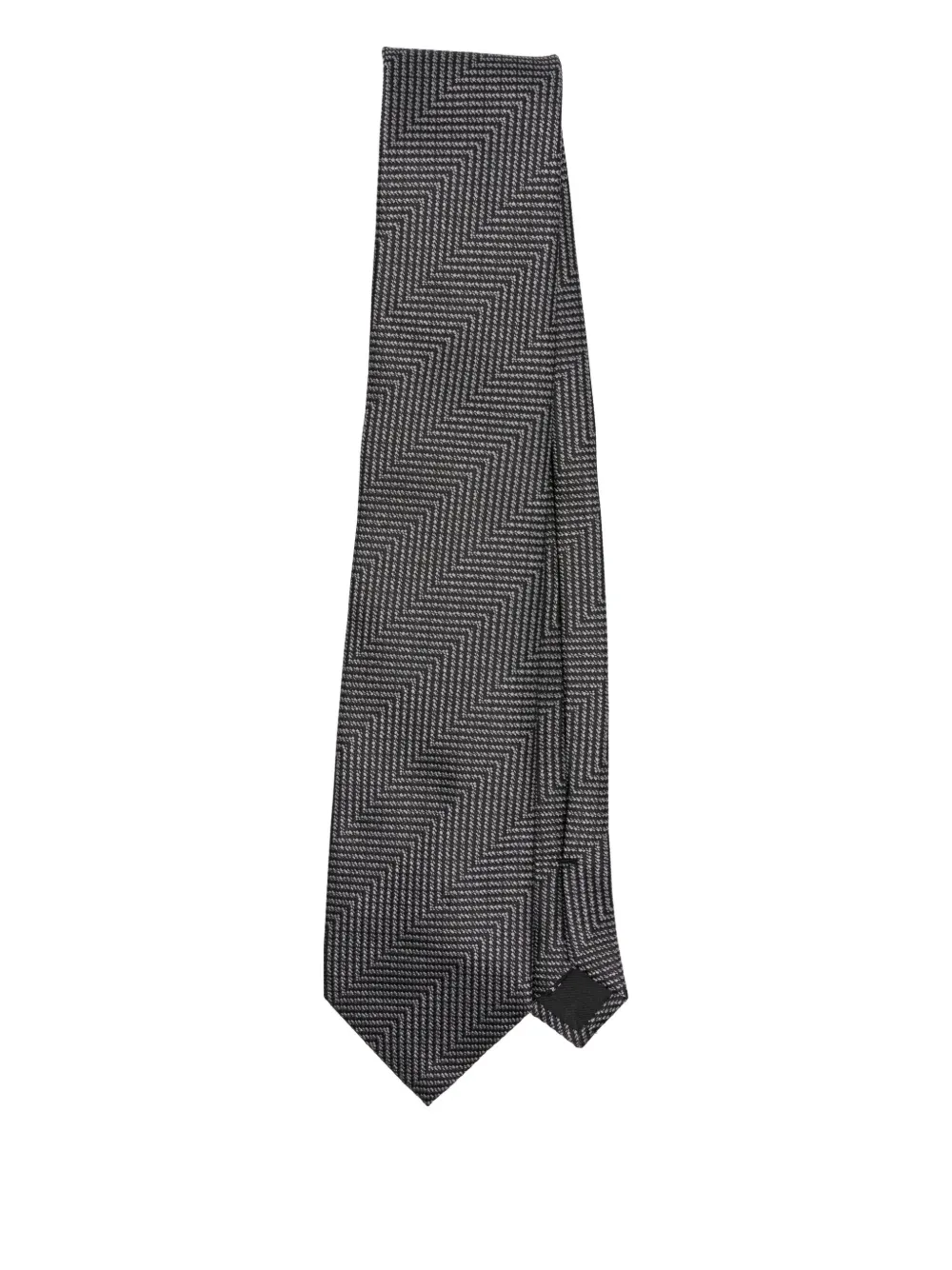 Tom Ford Herringbone Silk Tie In Gray