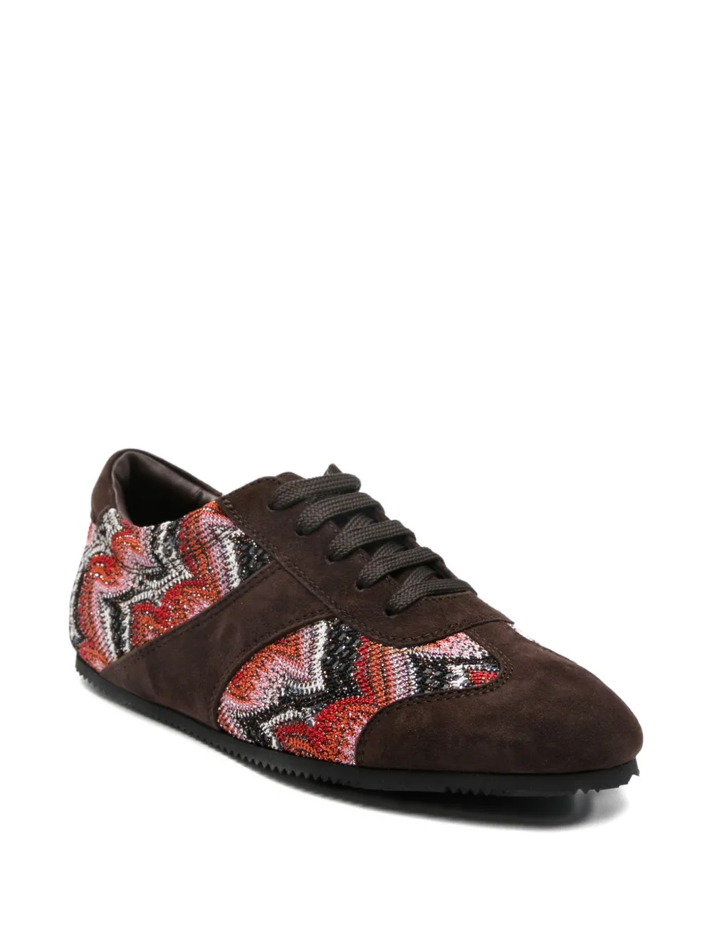 Missoni patterned suede trainers Brown