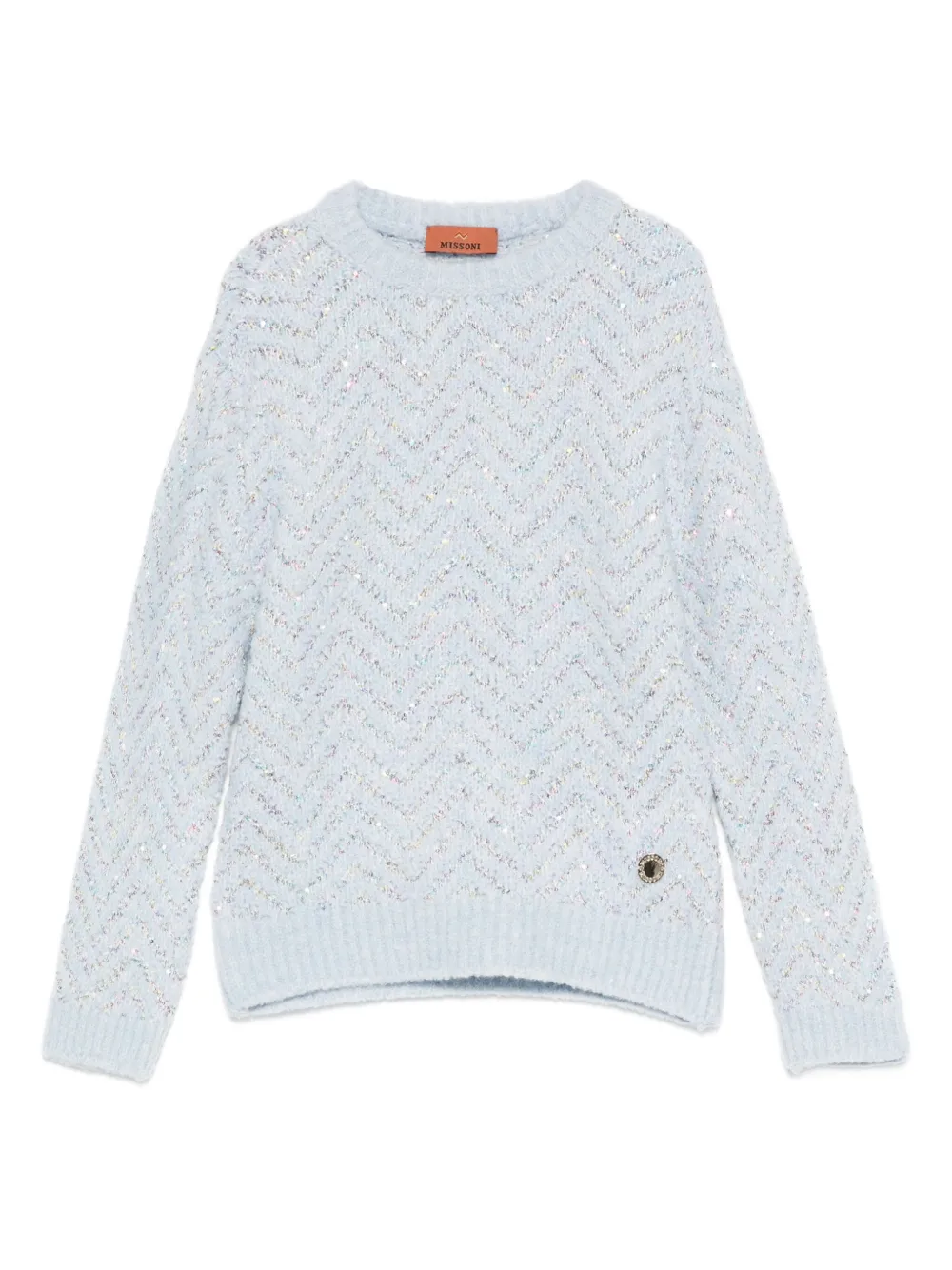 Missoni Kids Trui met chevron streep en pailletten Blauw