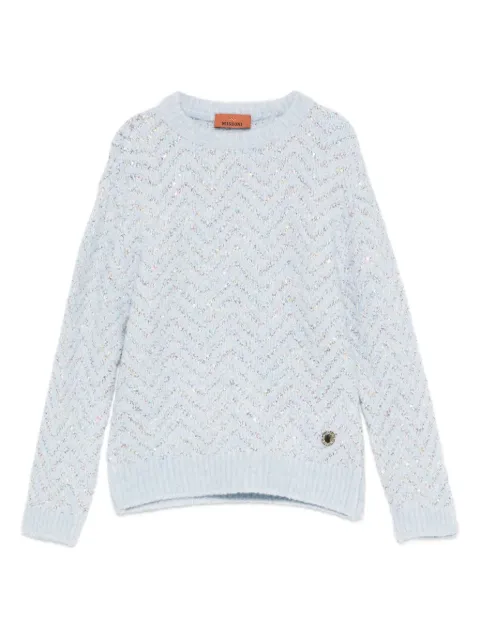 Missoni Kids Suéter chevron com paetês
