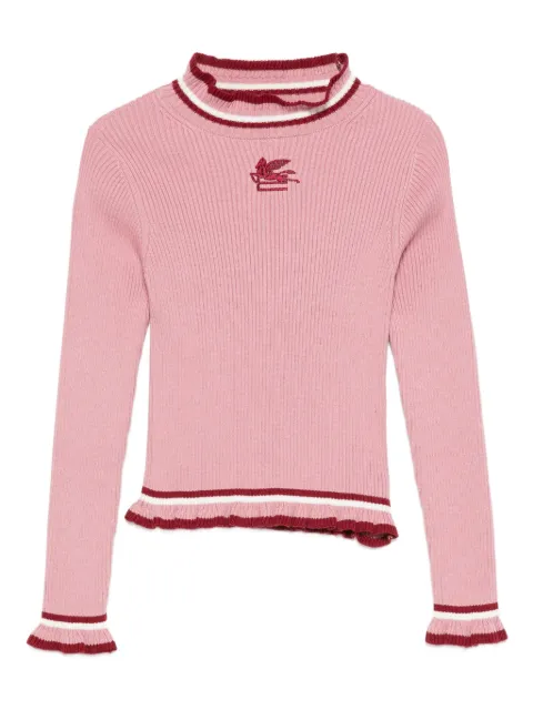 ETRO KIDS embroidered ribbed top