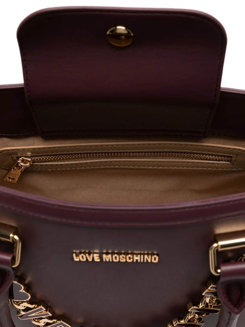 Love Moschino chain-embellished tote bag Rood