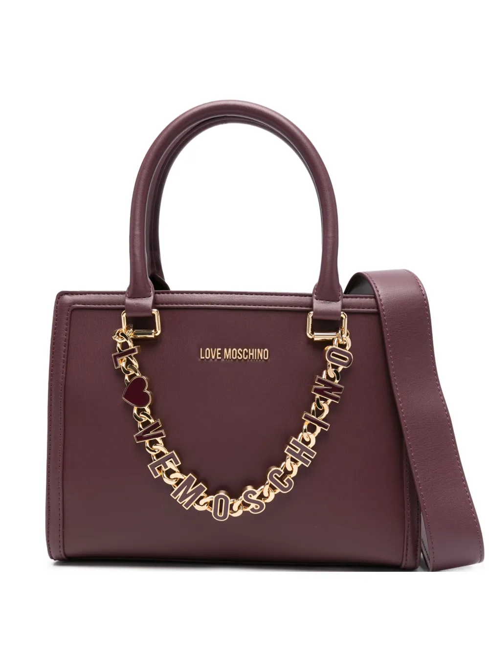 Love Moschino chain-embellished tote bag Rood