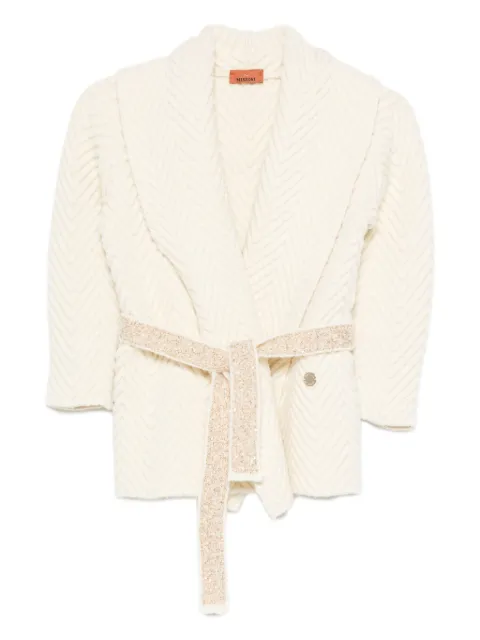 Missoni Kids herringbone-pattern belted jacket