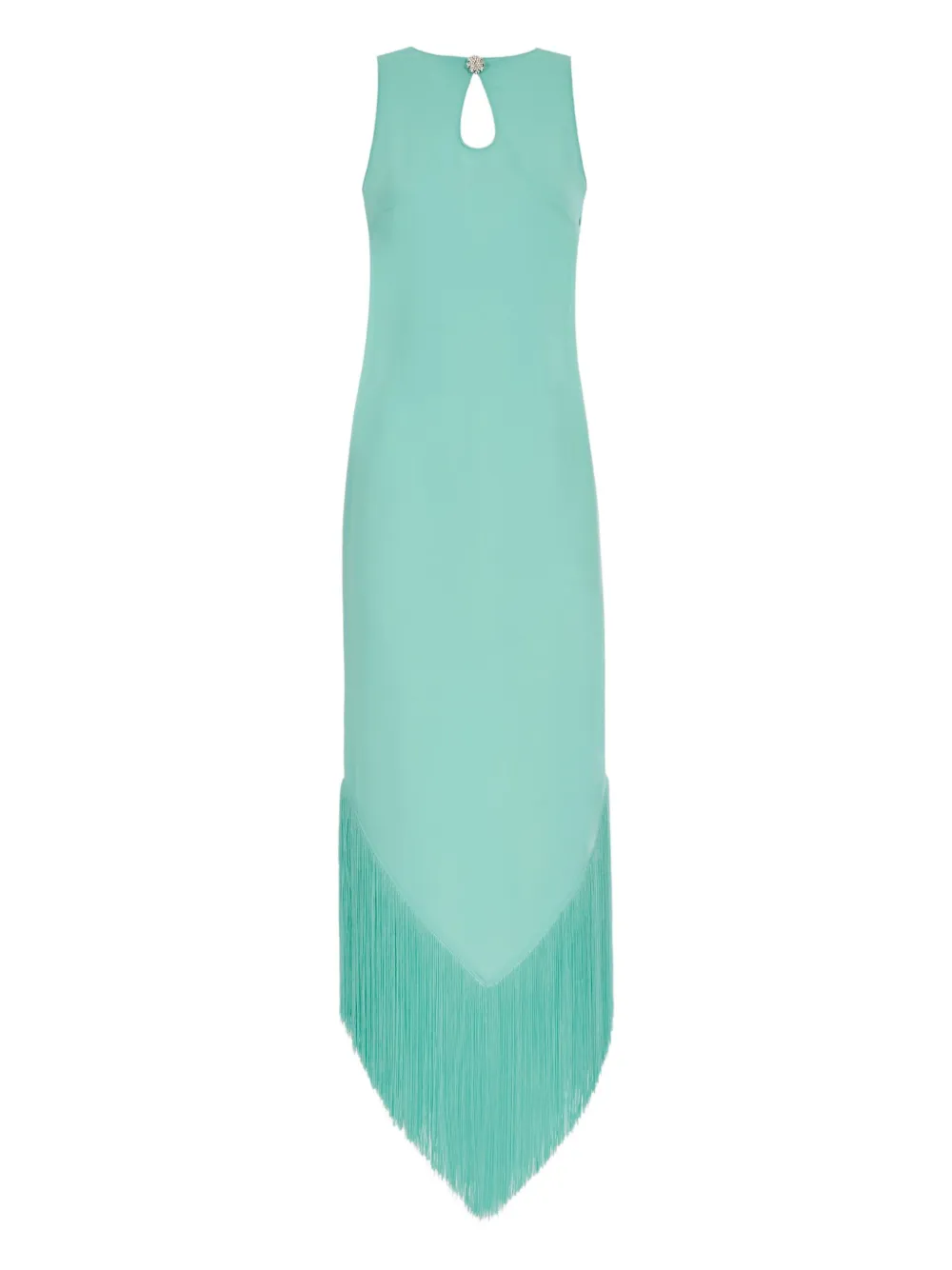 Taller Marmo Taormina maxi-jurk met franje en keyhole hals Blauw