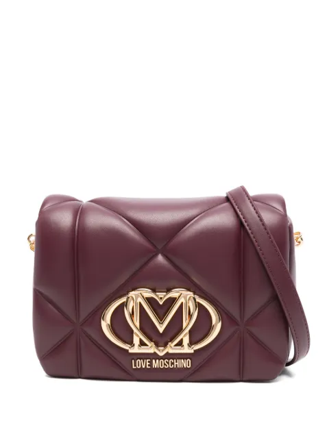 Love Moschino quilted logo-plaque shoulder bag