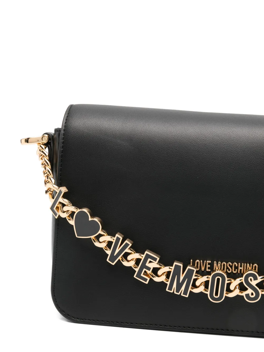 Love Moschino logo-lettering crossbody bag Zwart