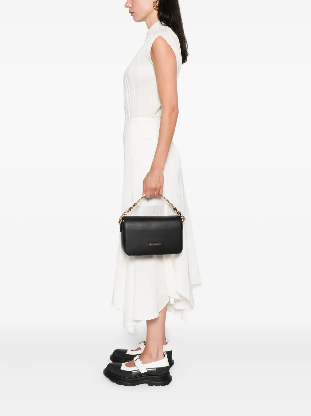Love Moschino logo-lettering crossbody bag Zwart